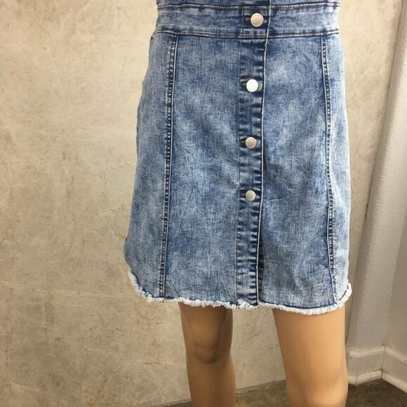 CISono Women's Acid Washed Denim Dress Bib Over-all Style Size S - Picture 14 of 16